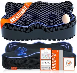 Gel Seat Cushion, Pressure Cushion 2025 Double-Structure Ergonomics Honeycomb Office Chair Soft Sitter Desk Chair Coccyx Sciatica,Cushion for Long Sitting Kayak Wheelchair Car Seat Cushions