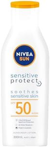 NIVEA SUN Sensitive Protect Sunscreen Lotion 200ml | SPF 50 | Sunscreen for Sensitive Skin | Protect and Lock Moisture | Water Resistant