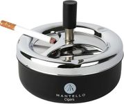 Mantello 5.2'' Round Push Down Cigarette Ashtray with Spinning Tray