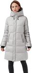 Fitouch Women's York Long Down Jacket | 700+ Fill Power Puffer | Knee-Length Max Coat | Water-resistantg Puffer Parka| FeatherWarmer Ratio| Grey | Size XXL