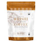 Ra Hygge Organic Reishi Mushroom Coffee - Gourmet Medium Roast Ground Coffee 227g (18 cups) - Mushroom Coffee Blend for Balance, Calm & Energy - Low-Acid Kind to Stomach Roasted in Sweden