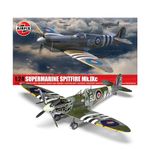 Airfix Model Airplane Kit Gift Set - A17001 Supermarine Spitfire Mk.IXc, Plastic Plane Model Kits for Adults & Kids 8+, Skill Level 4, 1:24 Scale WW2 Military Aircraft Models