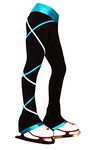 Ice Fire Figure Skating Criss Cross Pants - Silver/Turquoise (Child Large)