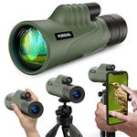 PURSUAL 20x42 High Power Monocular Telescope with Smartphone Holder & Tripod for Adults & Kids, Waterproof FMC HD Lens & Scope for Bird Watching, Camping, Hiking, Hunting, Concert, Wildlife, Travel
