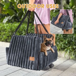 MIXJOY Dog Car Seat Bed – Grey Pet Travel Booster