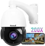 JideTech 200X Hybrid Zoom 4K Security Camera, 8MP PTZ POE IP Outdoor Camera, Pan Tilt Camera with Human/Vehicle Detection, Auto Tracking, 492ft IR Night Vision, Two Way Talk, Compatible for Hikvision