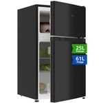 CHiQ Under Counter Fridge Freezer, 86L, E, 4 Star Freezing, Small Fridge for Dorm, Apartment, Office, 12-Year Compressor Service