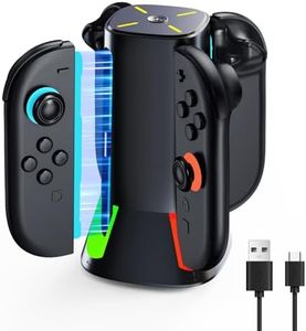 Charging Dock for Nintendo Switch 2: GEEKERA Controller Magnetic Charger Stand 4 in 1 for Joycon 2 Fast Dock Station with RGB Light & USB Type-C Charger Cable Charging Stand for NS 2