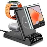 SwanScout Charging Station for Samsung Z Flip 6/Watch 7/Ultra,703F, 3-in-1 Inductive Wireless Charger for Samsung Galaxy Flip 6/5/4/3/2, Galaxy Watch 7/6/5/4/3, Galaxy Buds 3 Pro/Buds 3 (No Adapter)