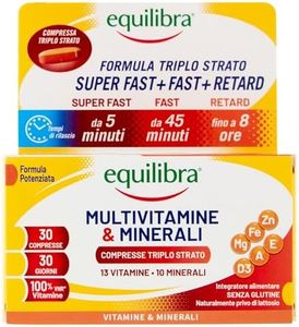 equilibra Integratori Alimentari, Multivitamine & Minerali, Formula Potenziata, per Energia, Sostegno, Mente, Metabolismo, 30 Compresse Triplo Strato a Rilascio Differenziato nel Tempo