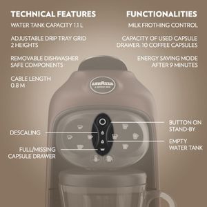 Lavazza A Modo Mio Deséa Coffee Machine – Walnut