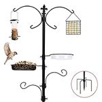 MIXXIDEA Bird Feeding Station Bird Feeders Poles Kit Multi Feeder Hanging Kit Premium Bird Bath for Attracting Wild Birds Birdfeeder & Planter Hanger (1 Pack)