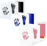 2PACK Newborn Footprint Handprint Safe Inkless Gift Foot Hand Print Wipe Kit Gifts (Pink)