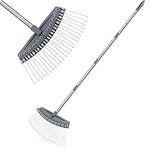 Colwelt Thatch Rake -24 Steel Tines, Thatch Rakes for Lawns with 137cm Lightweight Stainless Steel Handle, Yard Dethatching Rakes for Your Lawn(Thatch, Dead Grass, Leaves, Mulch, Pine Needles)