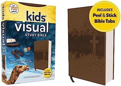 NIV, Kids' Visual Study Bible, Leathersoft, Bronze, Full Color Interior, Peel/Stick Bible Tabs: Explore the Story of the Bible - People, Places, and History [Bronze]