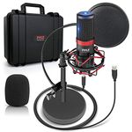 Pyle, Microphone, USB Microphone, Podcast Microphone, Audio Cardioid Condenser Micro, Gaming Mic, Shock Mount Stand & Pop Filter, for Streaming, Studio, YouTube, Works w/PC, Mac