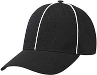 FitsT4 Referee Hat Black with White Stripes Official Cap – Great for Football Refs, Umpires, Judges, & Uniforms