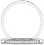 INSPEREZA NEW YORK 1/10 Carat 10K White Gold Round Lab Grown Diamond Petite Wedding Anniversary Stackable Band. (G Color, SI Clarity) - White - 8.5