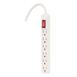 Globe Electric 66662 6-Outlet Power Strip, 6-Foot Cord, White Finish