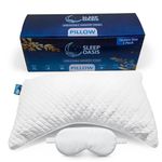 Sleep Oasis Side and Back Sleeper Pillow for Neck and Shoulder Pain Relief, Adjustable Loft, Queen Size, Washable Case. Extra Fill, Sleeping Mask Are Included.