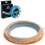 Maxcatch 100FT 3/4/5/6/8WT Double Color Fly Fishing Line Weight Forward Floating Fly Line with 2 Welded Loops(Orange/Blue WF8F)