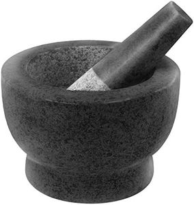 ChefSofi Mortar and Pestle Set - Black Polished Exterior - 1.5 Cup Capacity