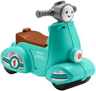 Fisher-Price Toddler Ride-On Toy Scooter with Smart Stages Educational Content for Pretend Play, Multi-Language Version, Laugh & Learn, HMV76