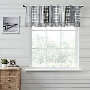 VHC Brands, Sawyer Mill Patchwork Valance, Black, 19x73