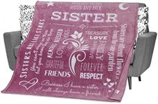 Sister from Sister Blanket, Plush Soft Sister Throw Blanket, Sister Presents for Sister Who Has Everything 153x127 cm (Dusty Pink, Fleece)