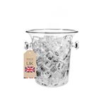 Chabrias Ltd Champagne Wine Ice Bucket Cooler 3.5 Litre Bottle Cooler Chiller UK Made (1, Clear)