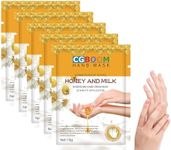 CGBOOM 5 Pairs Hand Masks Moisturizing Gloves, Hand Skin Repair Renew Mask Infused Collagen, Vitamins + Natural Plant Extracts for Dry, Aging, Cracked Hands (Honey and Milk)