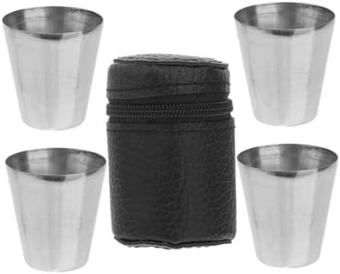 SHOWERORO 4pcs Whiskey Shot Glass Shot Cups Shot Ski Kids Stainless Steel Mug Metal Shot Cups Metal Shot Glasses Shot Glass Necklaces Glasses Drinking Vessel Child Sauces Round