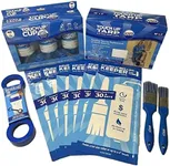 Ultimate Touch Up Cup Painting Kit - Includes 3 Paint Storage Containers, 1 Painters Tarp, 1 Paint Roller Cleaner Tool, 2 Touch Up Paint ​​Brushes, 6 Brush 'n Roller Keepers, Shark Tank Products