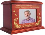 Cremation Urn for Ashes Adult Male or Female - Human Urns for Ashes, Wooden Picture Frame Urns Box and Casket for Women Men Baby Child Pets, Burial Funeral Memorial Earns, Hold Up to 250LB