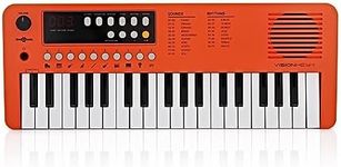 Portable Mini Electric Keyboard Piano with 37 Keys for Beginners (Keyboard only, Orange)