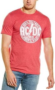 ACDC Heavy Metal Rock Band High Voltage Rock & Roll Adult T-Shirt Tee, Red, Medium