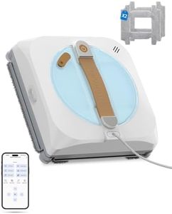 GNOVEL Window Cleaning Robot with 8000Pa, 2025 Upgraded Window Cleaner Robot with Intelligent Path Planning, 15-Stage Anti-Fall, App/Remote Control for Glass, Edge Detection System, Tile & Windows