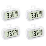 Waterproof Refrigerator Fridge Thermometer, Digital Freezer Room Thermometer, Max/Min Record Function Large LCD Screen and Magnetic Back for Kitchen, Home, Restaurants (4 Pack)