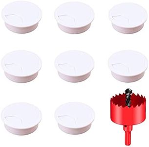 DuDuZui 8PCS Desk Grommet, White Desk Cable Grommet 60mm Desk Cable Hole Covers Organize Office and Home Table Cables, with Hole Saw(White,60mm)