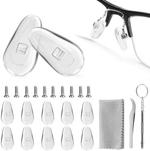 Eyeglass Nose Pads, 10 Pairs Anti Slip Glasses Nose Pads, Soft Silicone Air Chamber Nose Pads for Replace Nose Pads and Repair Glasses (15mm)