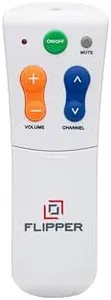 Flipper Big Button Universal TV Remote for Seniors, Dementia - TVs and Cable Set Top Boxes (STBs) - Simple Setup, Favorites, IR Devices Like Spectrum, Xfinity, Dish, Samsung, LG, Vizio, etc (2024)