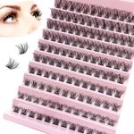 CNMTCCO Lash Clusters, 120Pcs DIY lash Extenisons 8-16MM D Curl Fluffy Individual Natural Wispy Lashes Reusable Eyelash Extension at Home (Naturally)