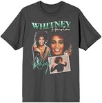 Bioworld Whitney Houston Portrait Collage Charcoal T-Shirt-Small