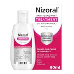 Nizoral Anti-Dandruff Treatment Shampoo, Treats and Prevents Dandruff, Clinically Proven to Control Itchy & Flaky Scalps, Contains Ketoconazole, 1 x 60ml