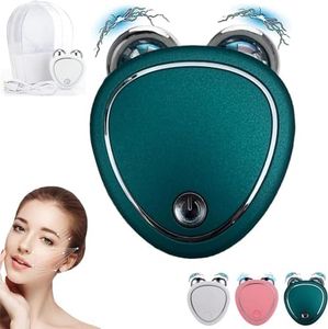 Skindion Microcurrent Face Device Roller - Face Sculptor & Jaw Excerciser - Lift The Face and Tighten The Skin - Anti Wrinkle - USB Charging - with 3 Gear (Green)