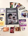 CRAFT MANIACS BTS JUNGKOOK YOU'RE A FLOWER STATIONERY COMBO : DIARY, 1 WOODEN PUZZLE, SET OF 16 LOMO CARDS, 4 MAGNETIC BOOKMARKS & 3 WOODEN KEYCHAINS | BEST GIFT FOR BTS ARMY & KPOP FANS