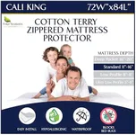 Zippered Waterproof Mattress Encasements - Hypoallergenic Mattress Protector Cover with Soft Cotton Terry Fabric Top - California King Size 72' x 84"