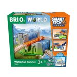 BRIO World Smart Tech Sound Waterfall Tunnel for Kids Age 3 Years Up - Wooden Railway Expansions and Accessories