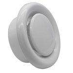 Kair Plastic Round Ceiling Vent 100mm - 4 inch Diffuser/Extract Valve with Retaining Ring