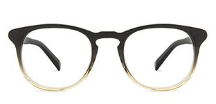 John Jacobs | Blue Cut & Antiglare Computer Eyeglasses | Black Brown Transparent Full Rim Round Shape | For Men & Women | Medium | JJ E10118